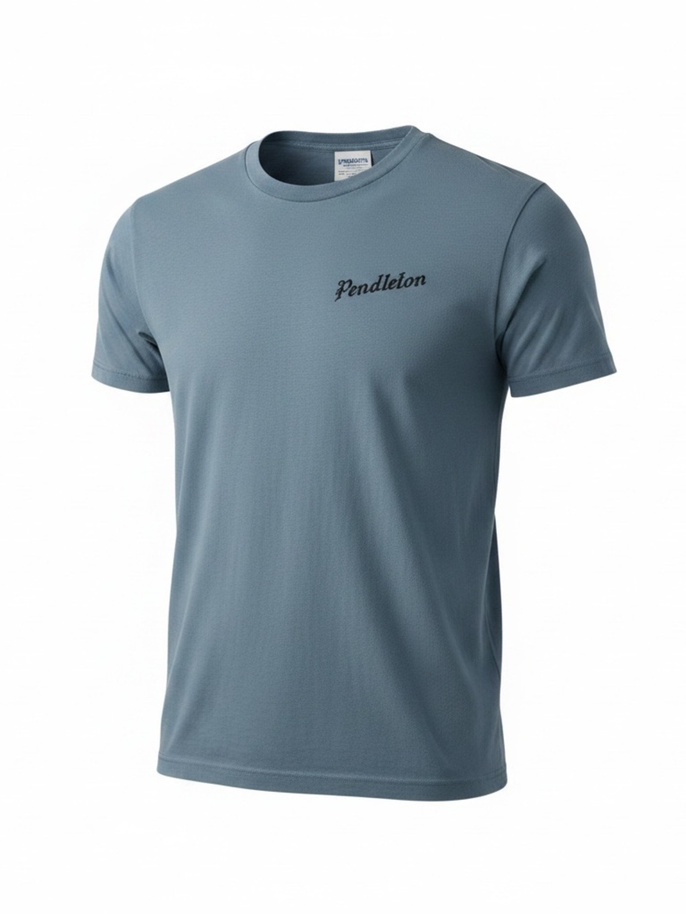 Pendleton Short-Sleeve Crewneck Tee in Slate Blue with Bison on the Back Size M